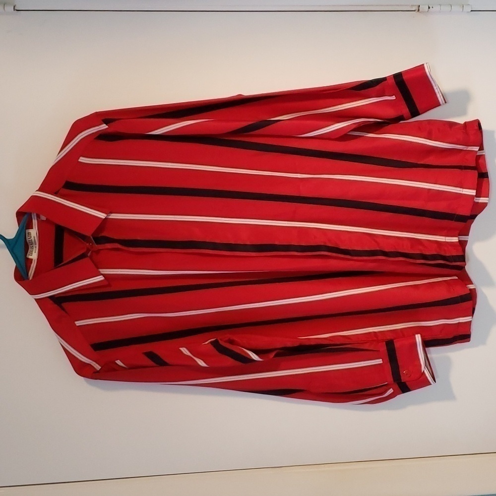 Loris Azzaro Red Black and White Button Shirt.